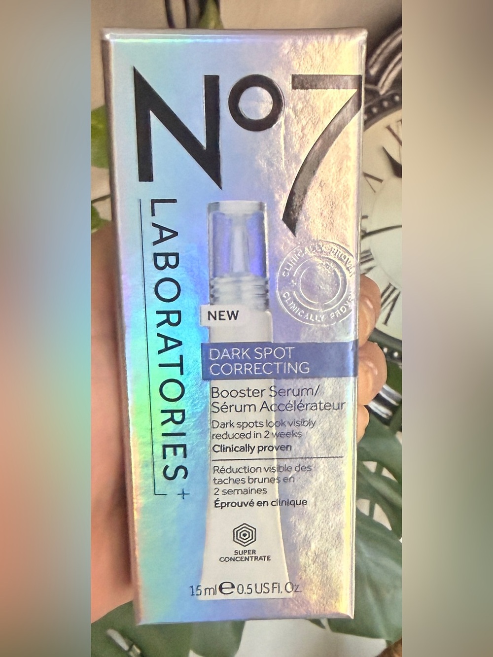No7 Laboratories Dark Spot Correcting Booster Serum — Silver/Blue